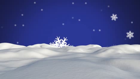 animation of snow falling over winter scenery