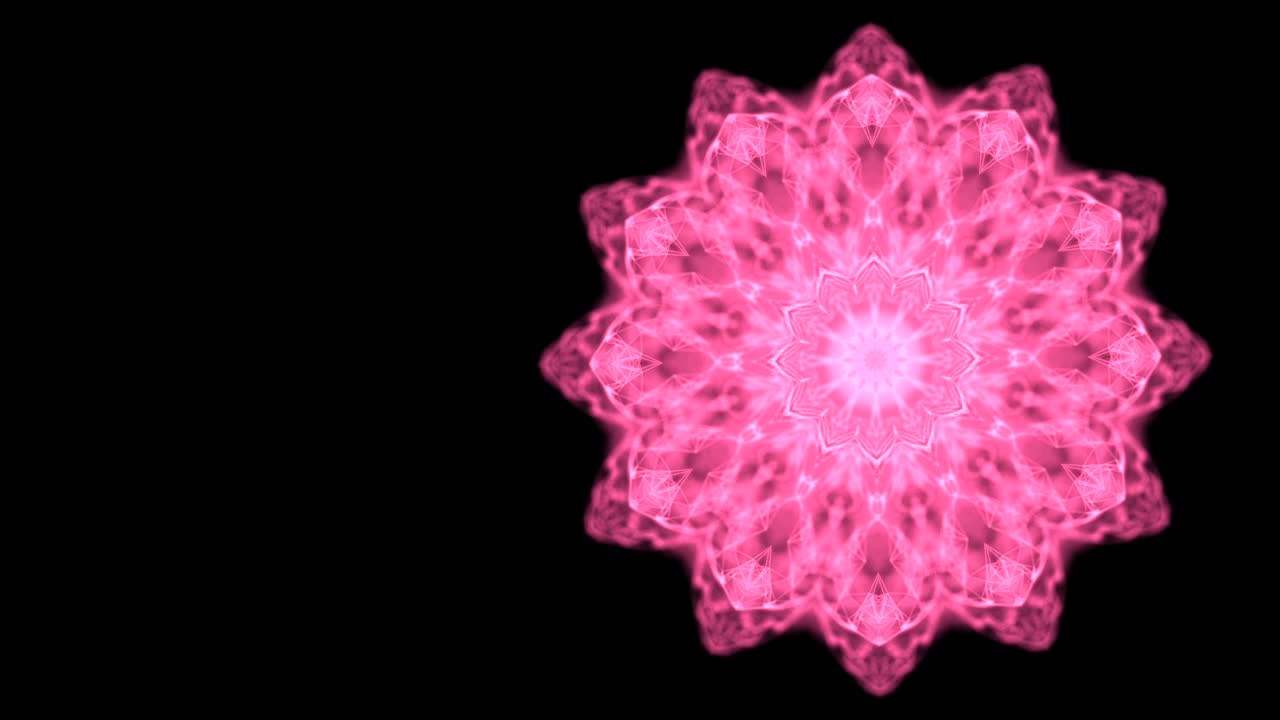 concepto de absorción de energía. video abstracto de patrón redondo rosado girando y estrechando lentamente, consumiendo todo en su camino.