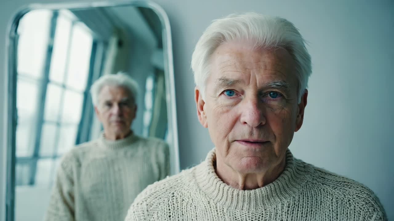 Portrait of an Older Man with Reflection