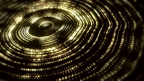 wavy golden rings on a dark background 4k loop-able