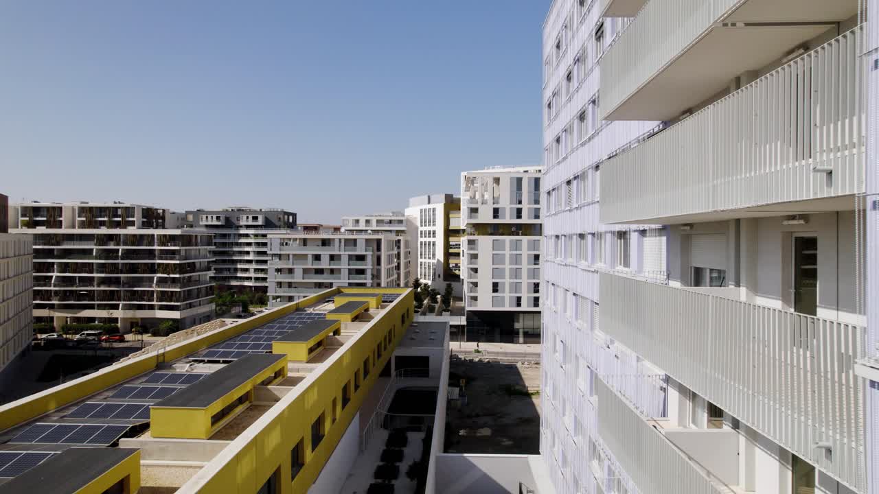 Vista aérea de paisagem urbana com arquitetura moderna na França