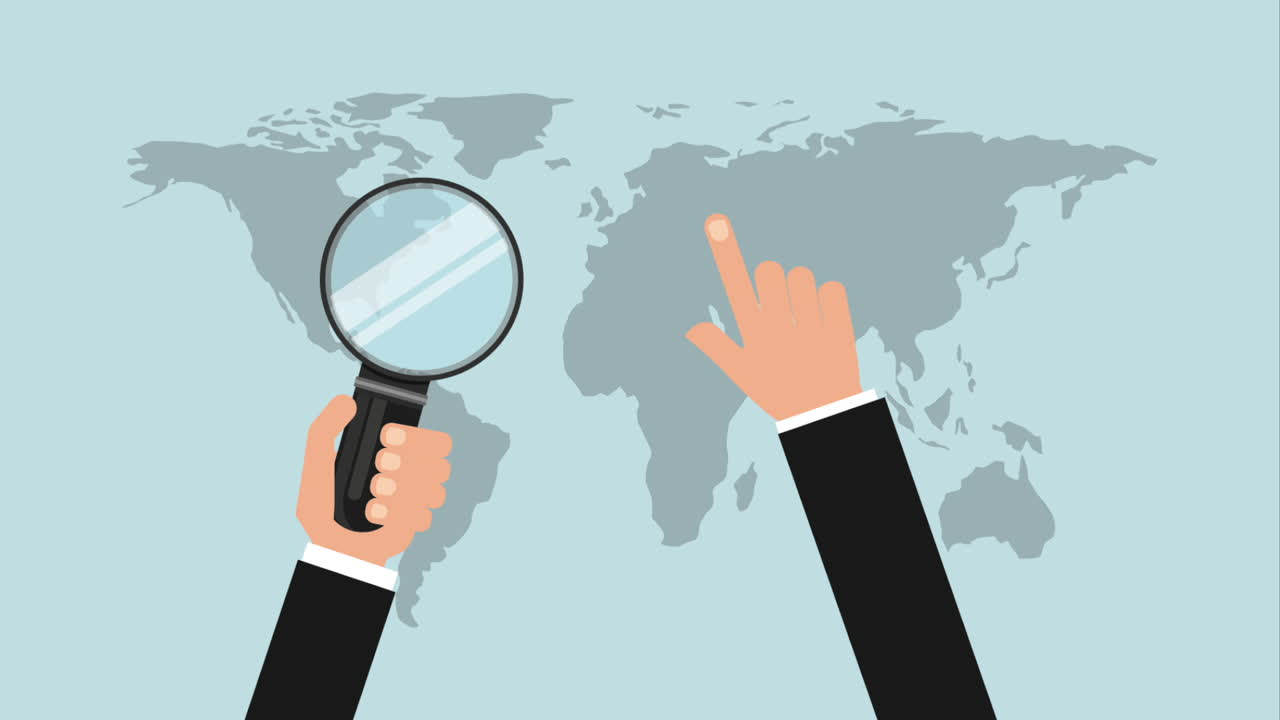 mapa del mundo interactivo con lupa