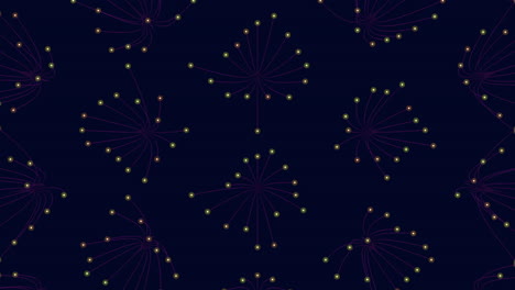 Circular pattern of purple and blue dots on dark background