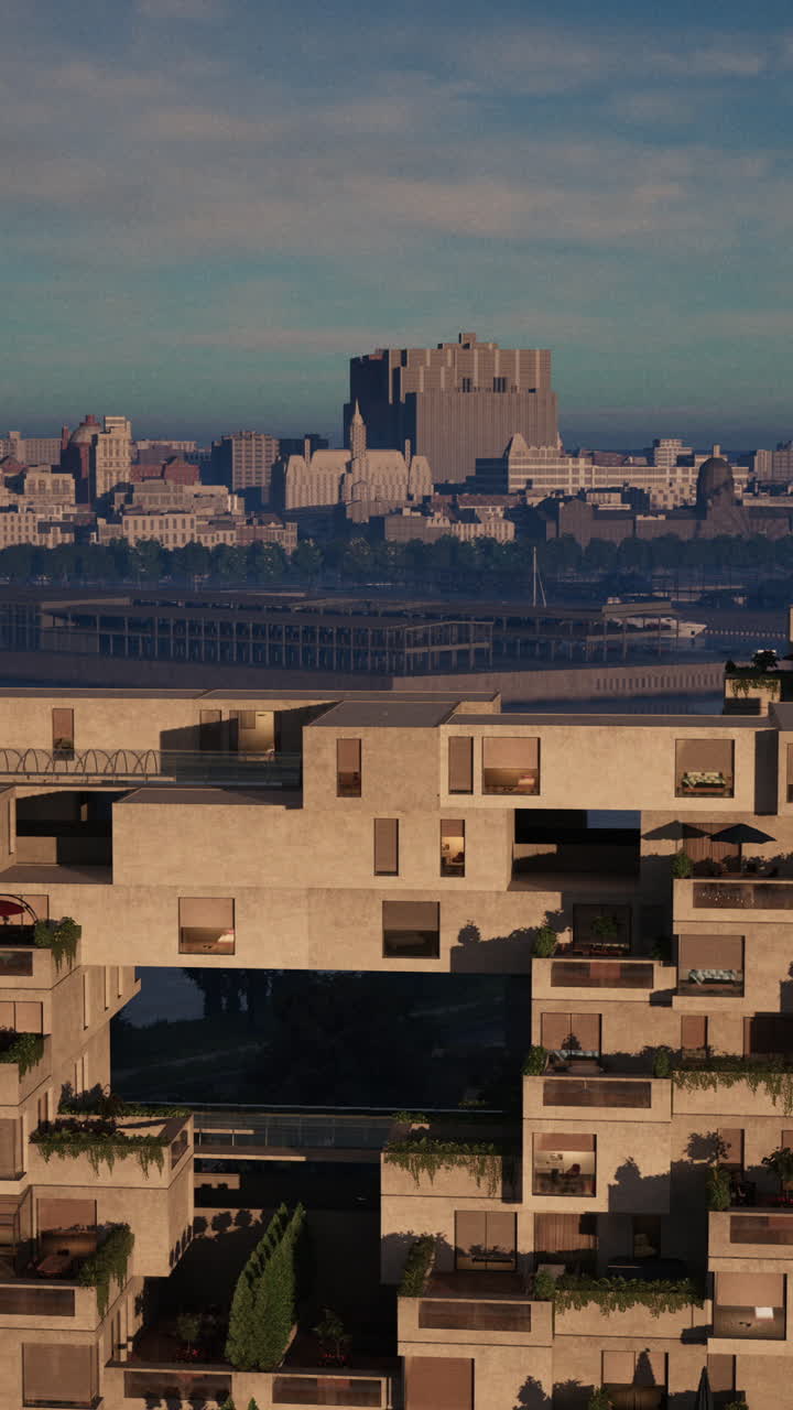 современное бетонное здание в городе