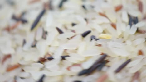 mixed rice, macro shot, mixed rice on table spinning to right