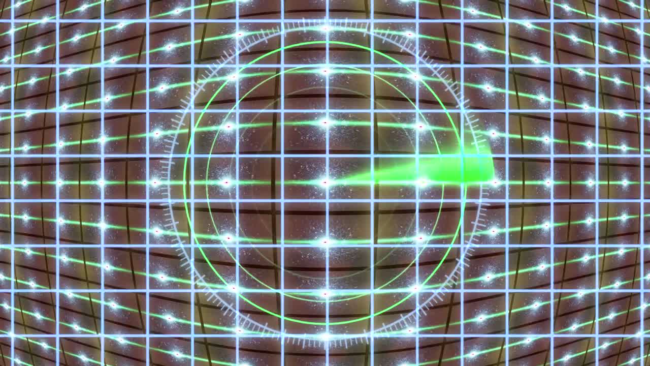 panel de hud con una cuadrícula de radar y un fondo en movimiento. gráficos de movimiento