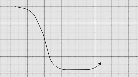 stock price chart on the notebook page. growth and decline dynamics. creative financial concept.