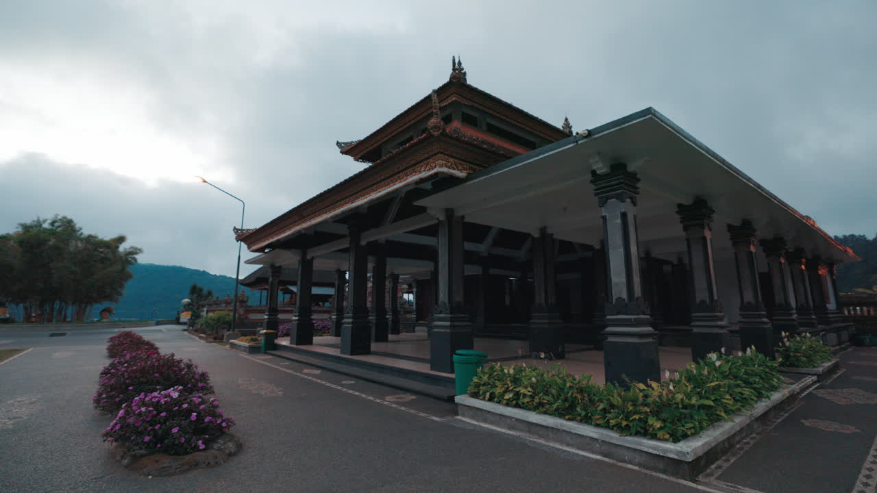 Traditional Balinese Temple on an Overcast Day in Bali