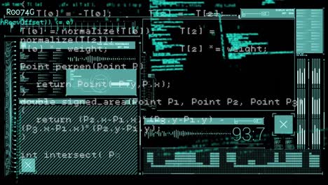 animation of data processing over digital screen