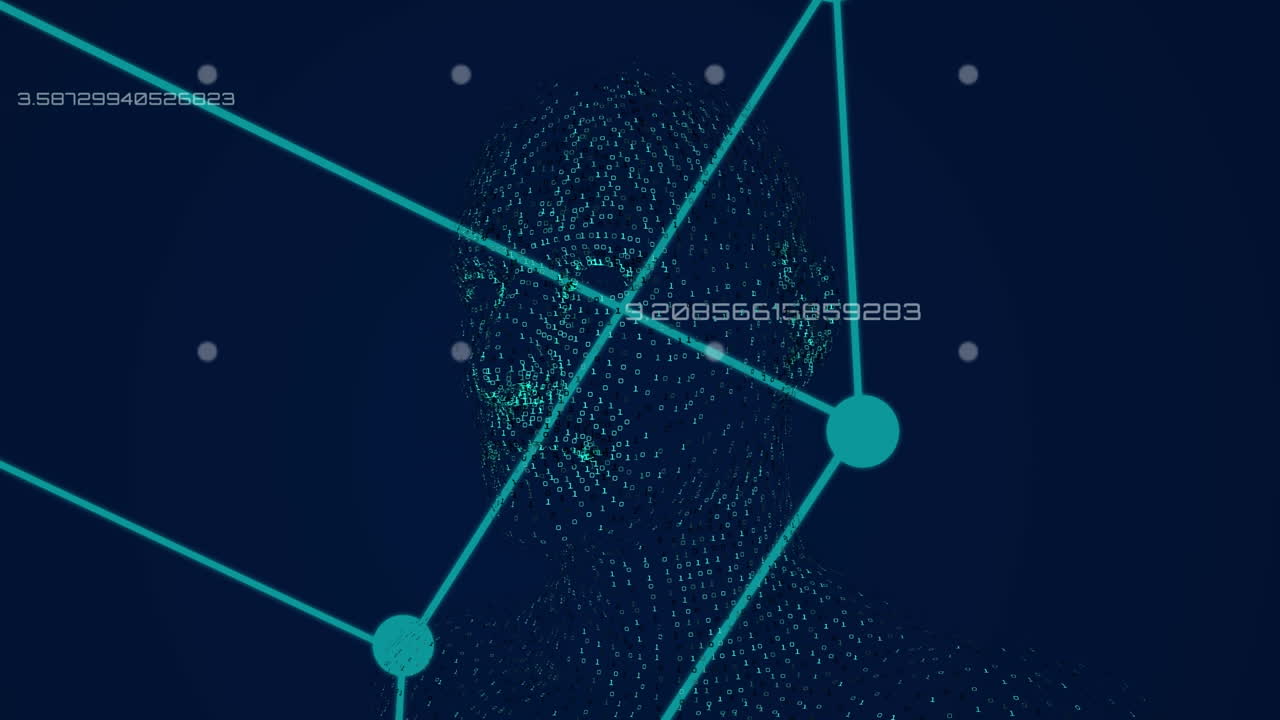 animación del procesamiento de datos sobre formas