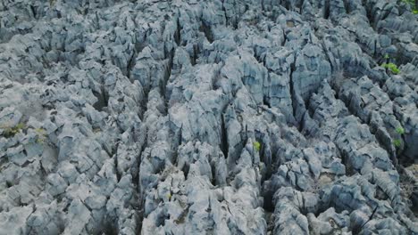 rotation over the tsingy stones in madagascar island - closeup