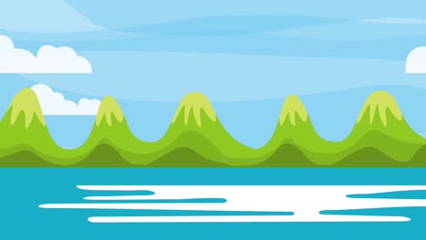 landscape lake mountains nature sky