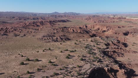 Wide-aerial-view-of-the-salt-wash-landscape-of-Utah