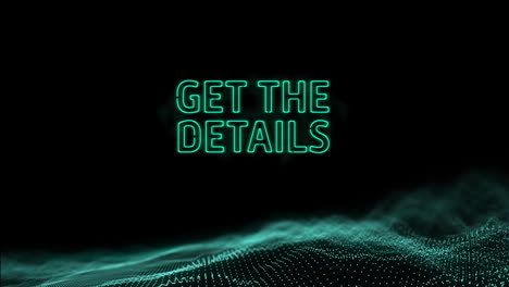 animación de obtener los detalles de texto y procesamiento de datos sobre malla verde