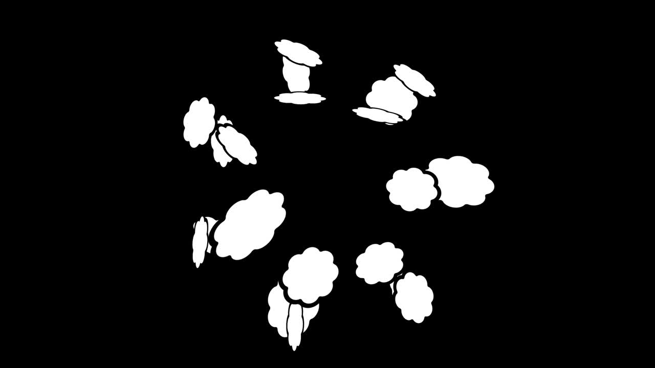 움직이는 꽃 모양의 검은 바탕