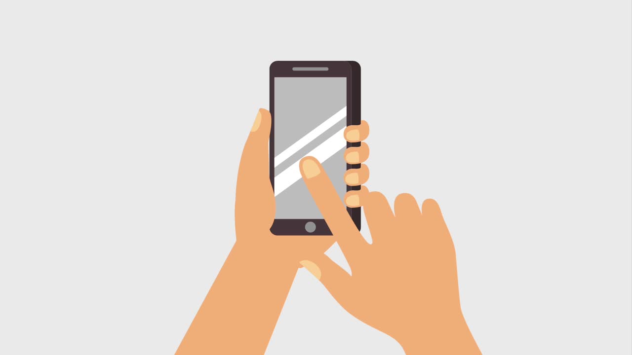 손에 스마트폰을 들고 있는