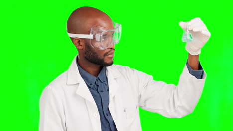 Green-screen-black-man,-chemical-check