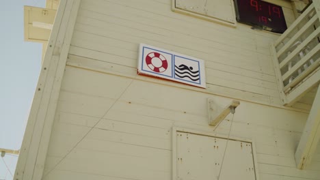 life guard station at the beach - signs on wall - tel aviv, israel