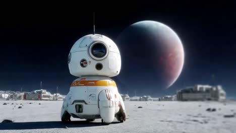 bb-8 droid on a distant planet