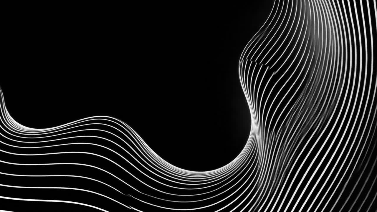 Curvy layered pattern animated overlay, transparent 4K video, alpha channel, ProRes 4444