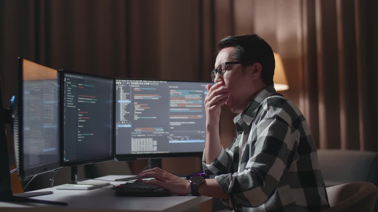 Programmer working late into the night