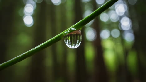water droplet on a green stem
