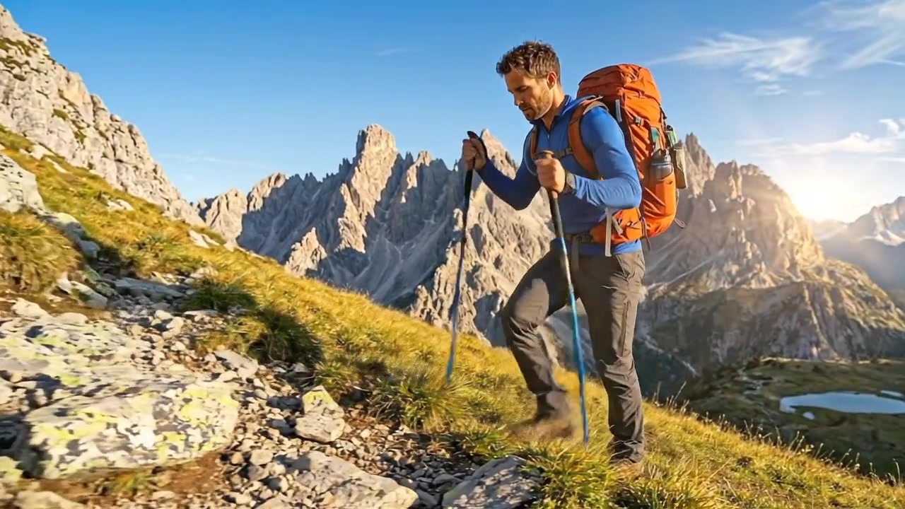 Avventura di trekking in montagna con cime panoramiche