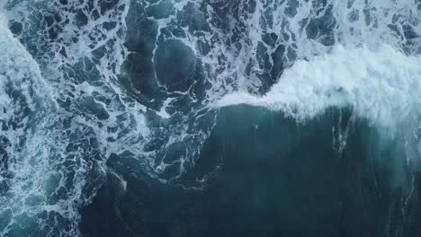 overhead drone shot of sea waves on the hindia ocean