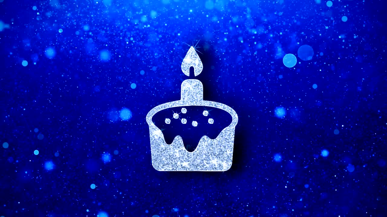 el icono del pastel de pascua de cumpleaños parpadea brillantes partículas de brillo brillante.