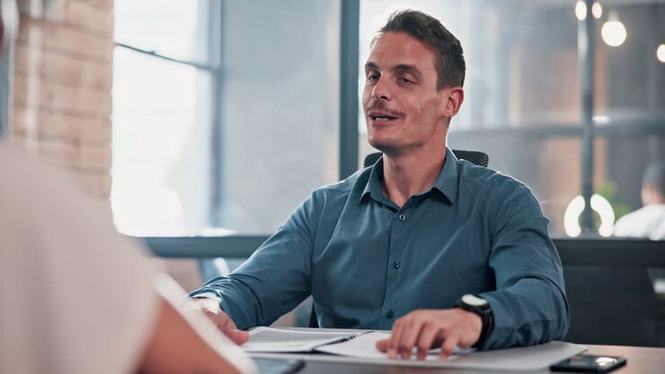 Business Meeting in Modern Office