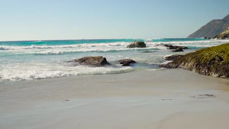 slow motion of the waves in a sunny day in south africa