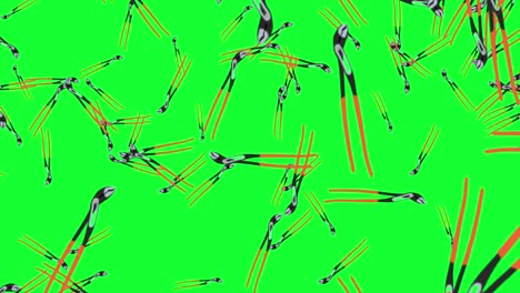 herramientas de pinzas cayendo animación en pantalla verde clave de croma, elementos gráficos