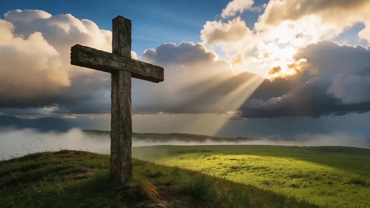 Frohe Ostern Kreuz Hintergrund.