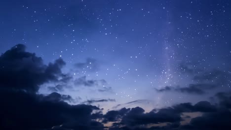 beautiful night sky with stars and clouds