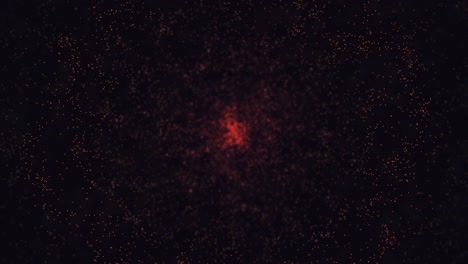 abstract red and orange particles