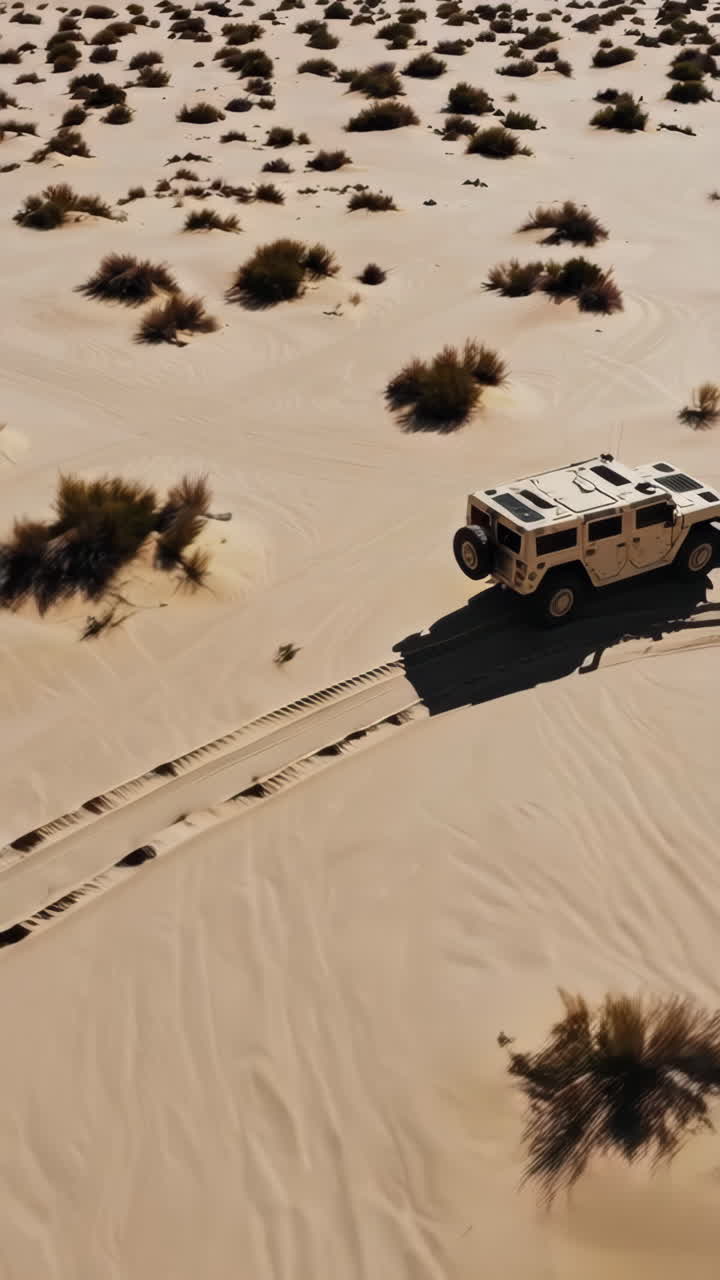 Military Vehicle in a Desert Landscape