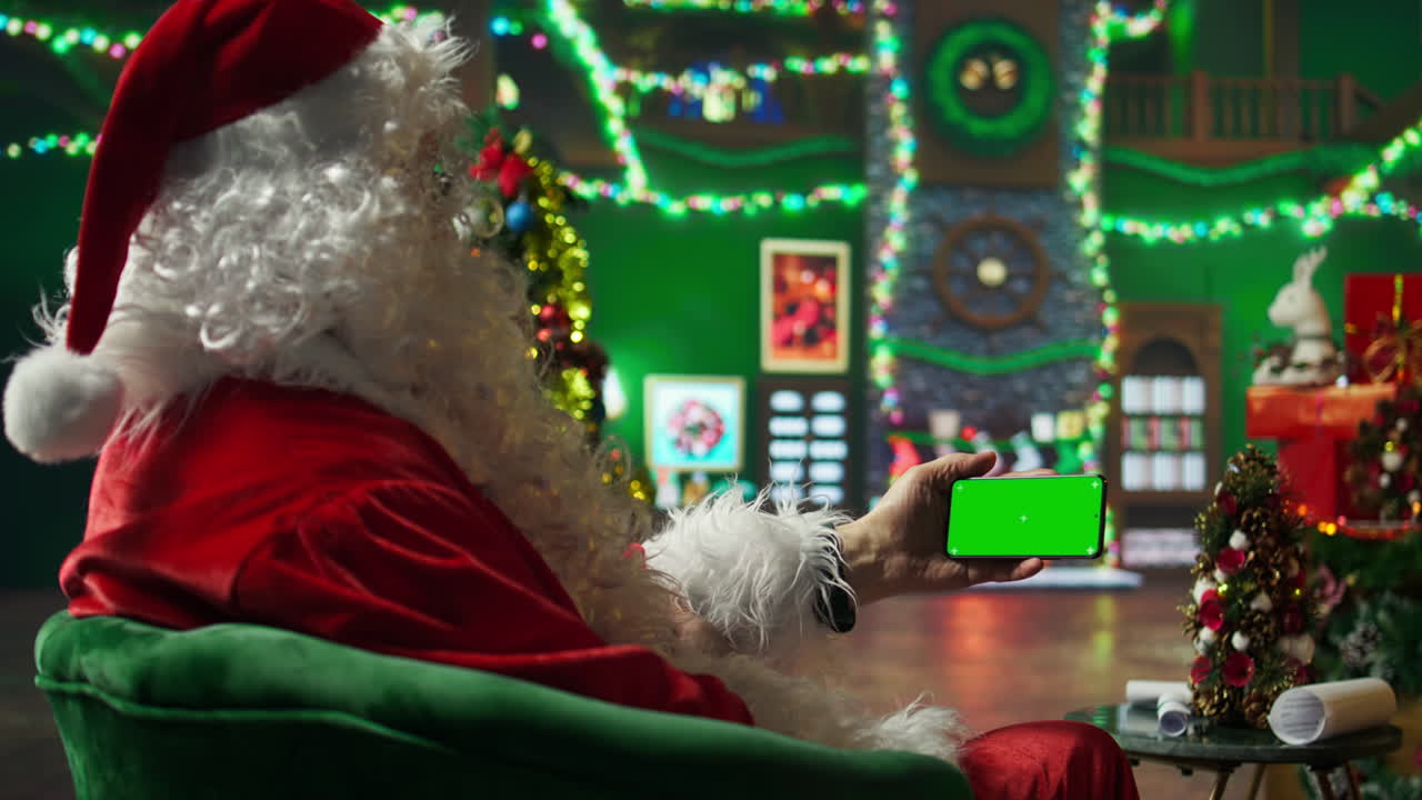 산타클로스가 비디오 통화에서