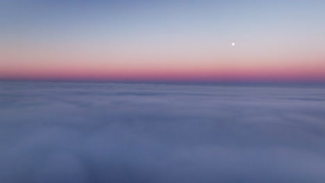 cinematic high elevation flight above clouds - dreamy sunset, total freedom