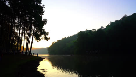 pang oung, mae hong son 태국에서의 아침 일출