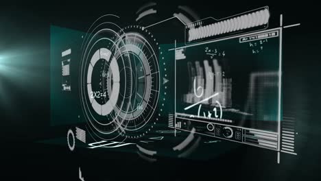 animation of scope scanning and data processing on screen