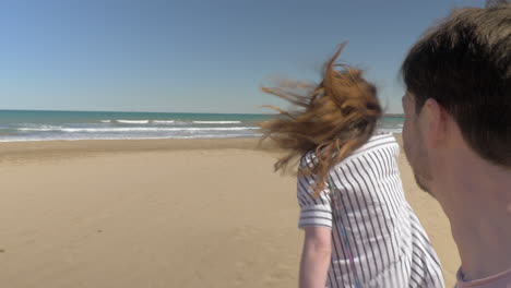 running to the sea