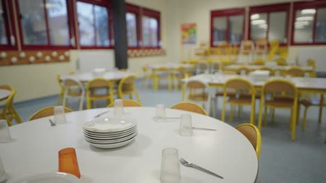 Children's-school-canteen-being-prepared-to-serve