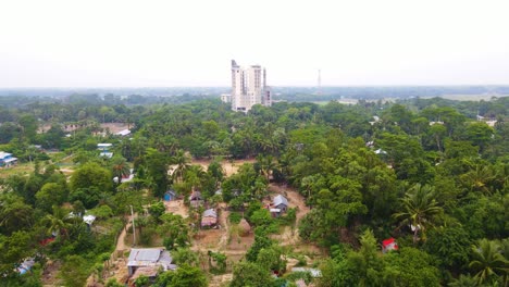 indigenous village huts houses deep forest of bangladesh aerial jungle vegetation