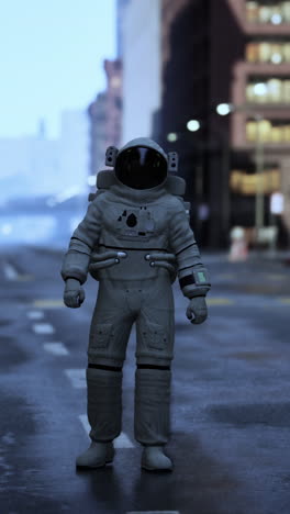 astronaut in the city