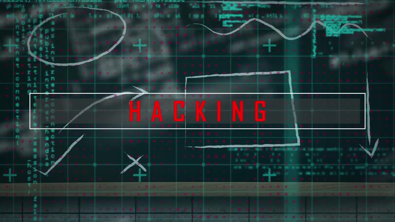 Digital Hacking Concept with Animated Code and Graphics