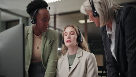 businesswomen in a call center