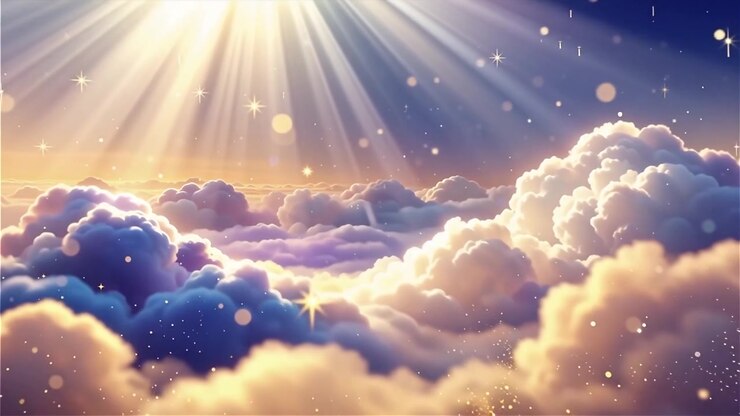 Christian Heavenly Light Worship Background
