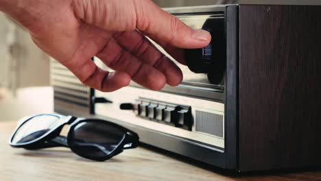 vintage radio and sunglasses