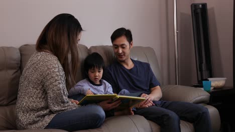 family enjoying time relaxing together at home