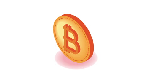 animación de comercio electrónico de la moneda criptográfica bitcoin
